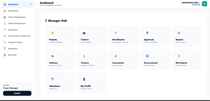 Government worker management MIS portal