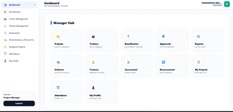 Government worker management MIS portal